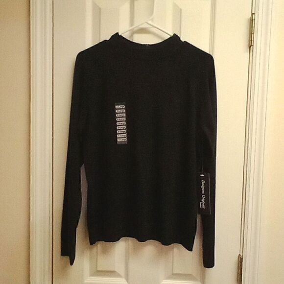 ❄️Designers Originals XL WOMEN'S LONG SLEEVE NWT Black sweater - Picture 1 of 7